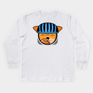 Giggling Cyclist Deer Doris Kids Long Sleeve T-Shirt